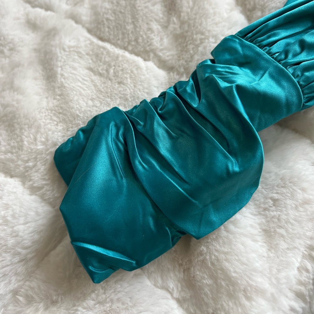 Turquoise Satin Dress - Picture 4 of 4